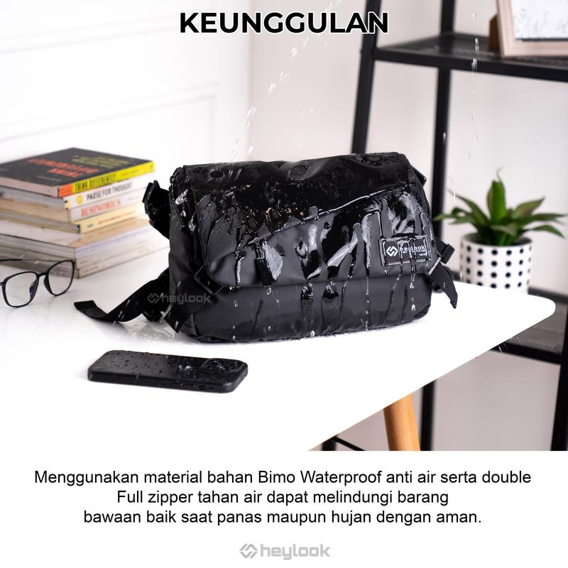 Product Introduction of HEYLOOK Official - Tas Selempang Pria VOLTA Sling Bag Cowok Waist Bag Water Resist Shoulder Bag Tas Slempang Laptop Anti Air Messenger Bag Terbaru Slingbag Waistbag 5