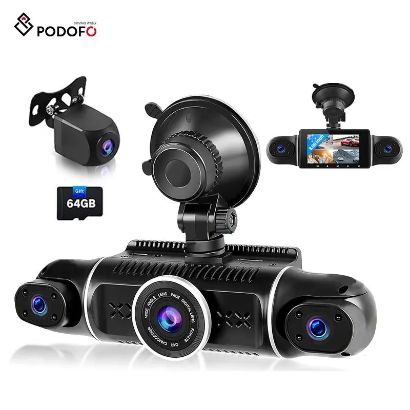 3.0 Inch IPS Screen Car DVR, 1080P Car DVR with 64G Storage Card, Car Video Recorder with Loop Recording, Night Vision, G-sensor Function