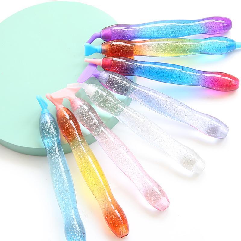Product Introduction of Gradient Diamond Arts Colorful Painting Pen Set, 1 Count Glitter Diamond Art Pen Rod with 6 Heads, DIY Diamond Art Tool Kit 16