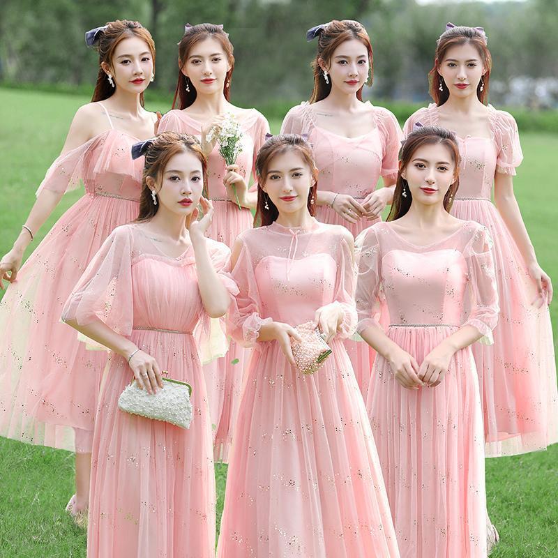 Product Introduction of Bridesmaid Dress Dress Women's New Niche High-Grade Wedding Sisters Group Dress Slim 4