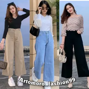 New Celana Kulot Jeans Haigwaist Wanita Terbaru//Mozza Jeans Kulot Warna