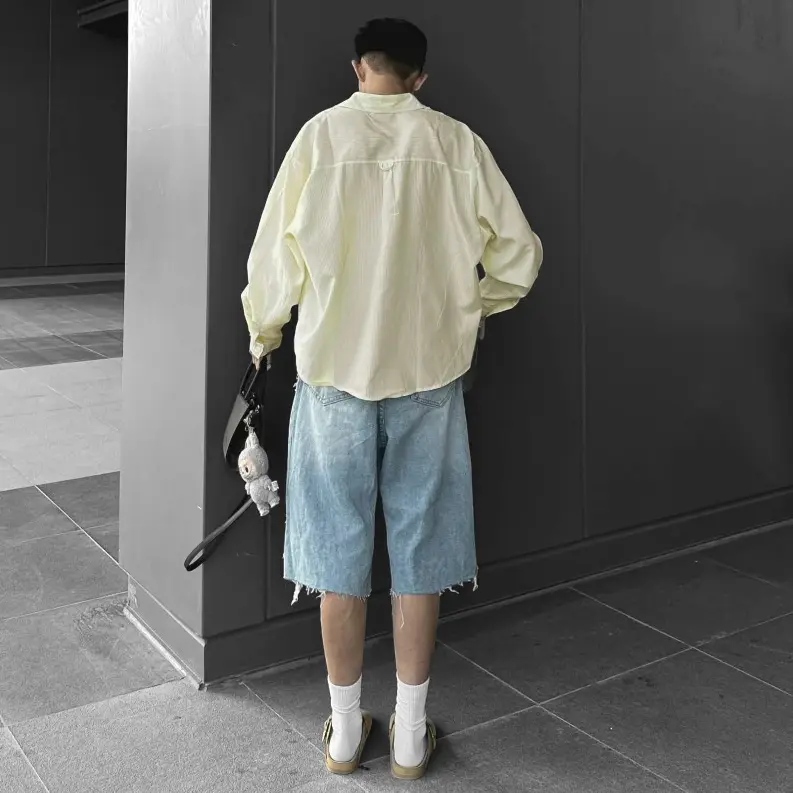 Áo sơ mi dài tay League ODIN CLUB, Áo sơ mi form boxy chất liệu oxford, Local Brand ODIN CLUB Nam Menswear Vàng Shirt 3