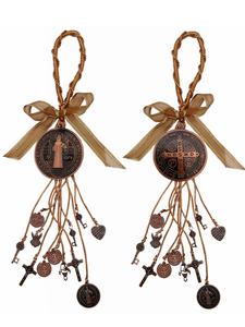Protección de la Medalla de San Benito, Amuleto de Bendición, Joyería Hecha a Mano, Colgante para Auto para Hombres y Mujeres