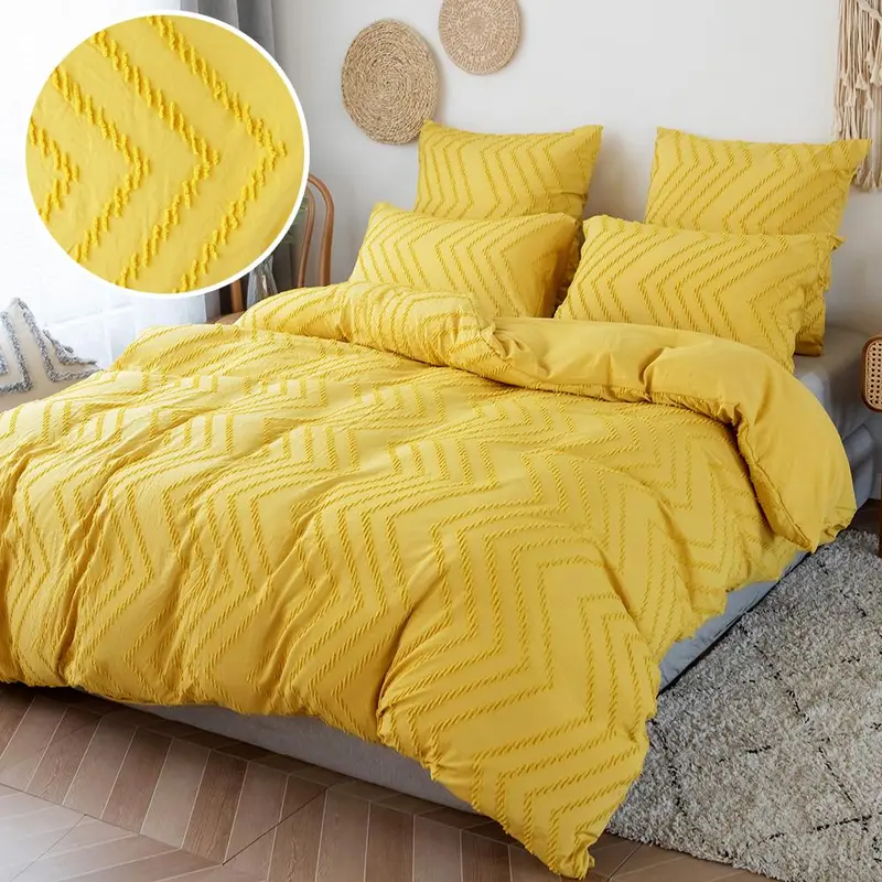 Soft Comfortable Bedding Set, 3 Counts/set Including 1 Count Wavy Print Duvet Cover & 2 Counts Pillowcases without Filler, Modern-Style Bed Sheet Bed Linen Bedding Set for Home Bedroom 6