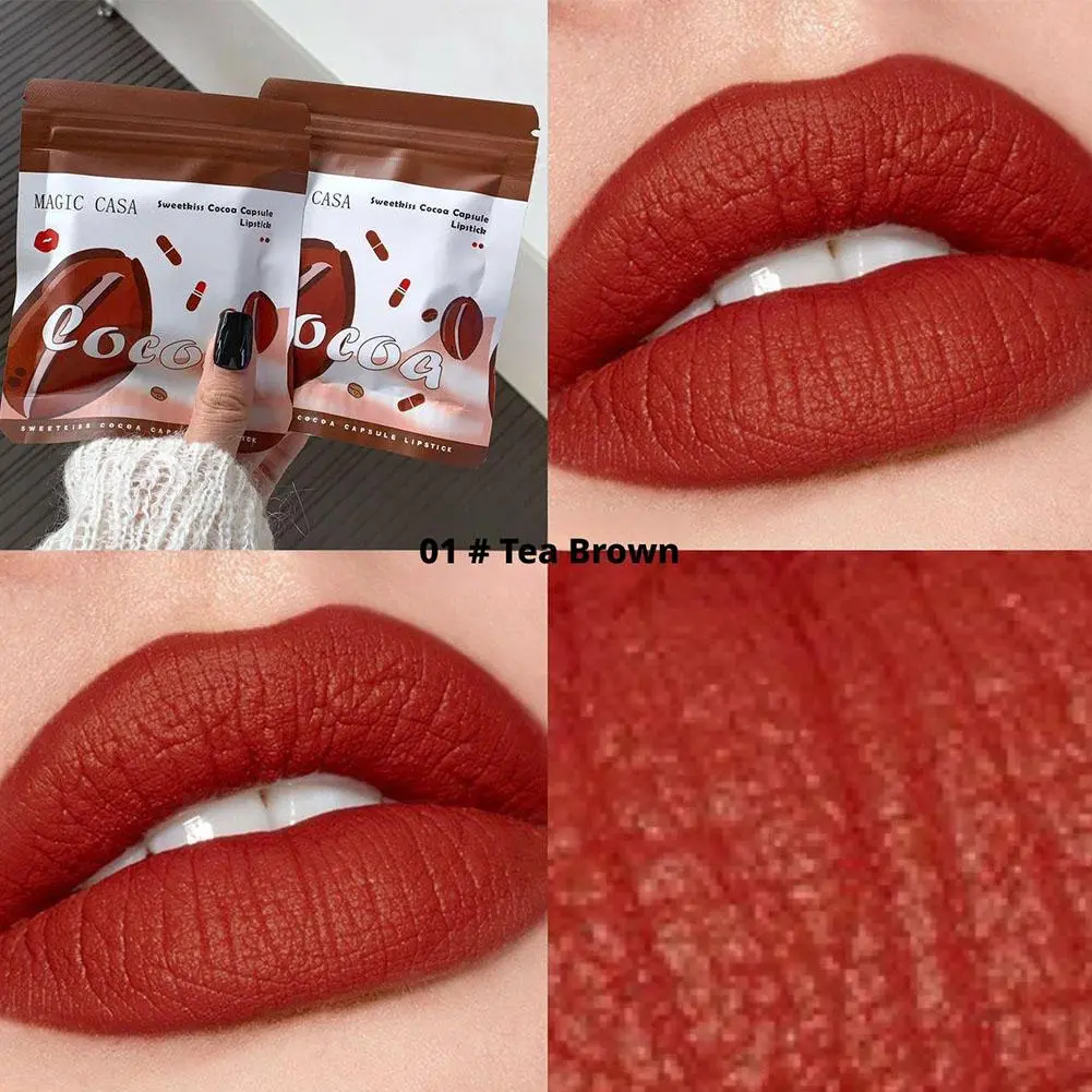 NEW 10 Colors Coco Capsule Lipstick Set Velvet Matte Waterproof Lip Glaze Sexy Nude Easy To Color DIY Lip Stick Novelty Makeup