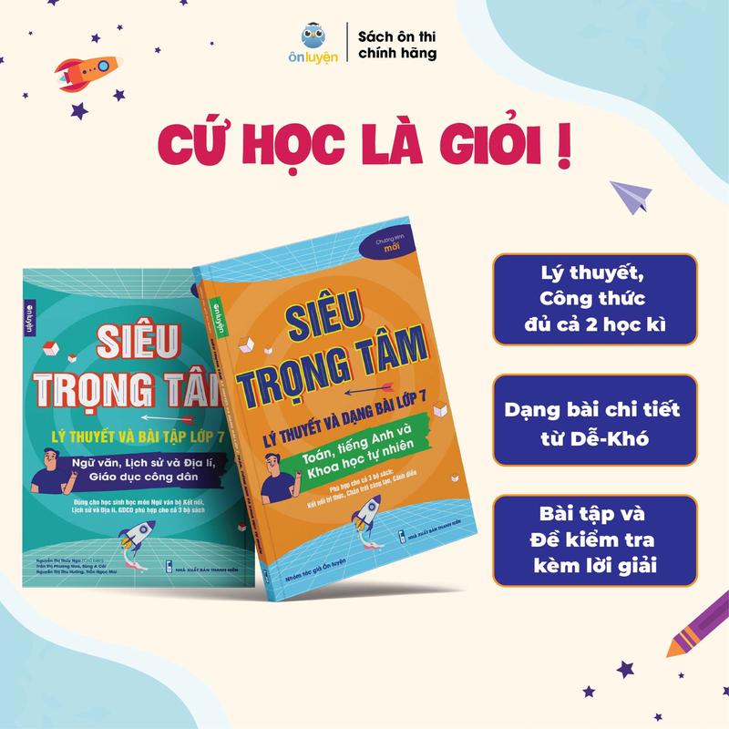 Lớp 7 (Bộ Kết nối )- Combo 2 Sách Siêu trọng tâm TOÁN, TIẾNG ANH, KHTN và Văn, Khoa học xã hội lớp 7- Nhà sách Ôn luyện