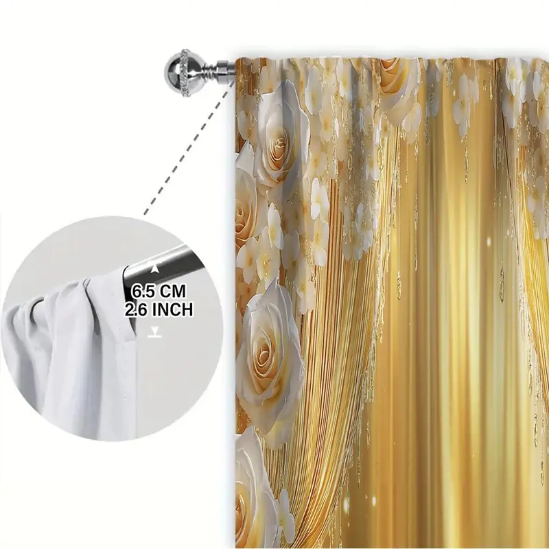 Swan Pattern Door Curtain, 1 Set Exquisite Printing Door Curtain with Tie Rope, Home Decor for Living Room Bedroom Hotel Bathroom 8