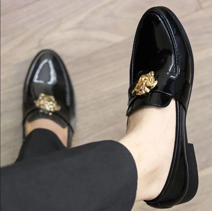 Giày Lười Da Nam Cao Cấp VS, Đế Khâu Cao Su, Da PU, Phong Cách Hàn Quốc - Shoes Đế Bằng 5