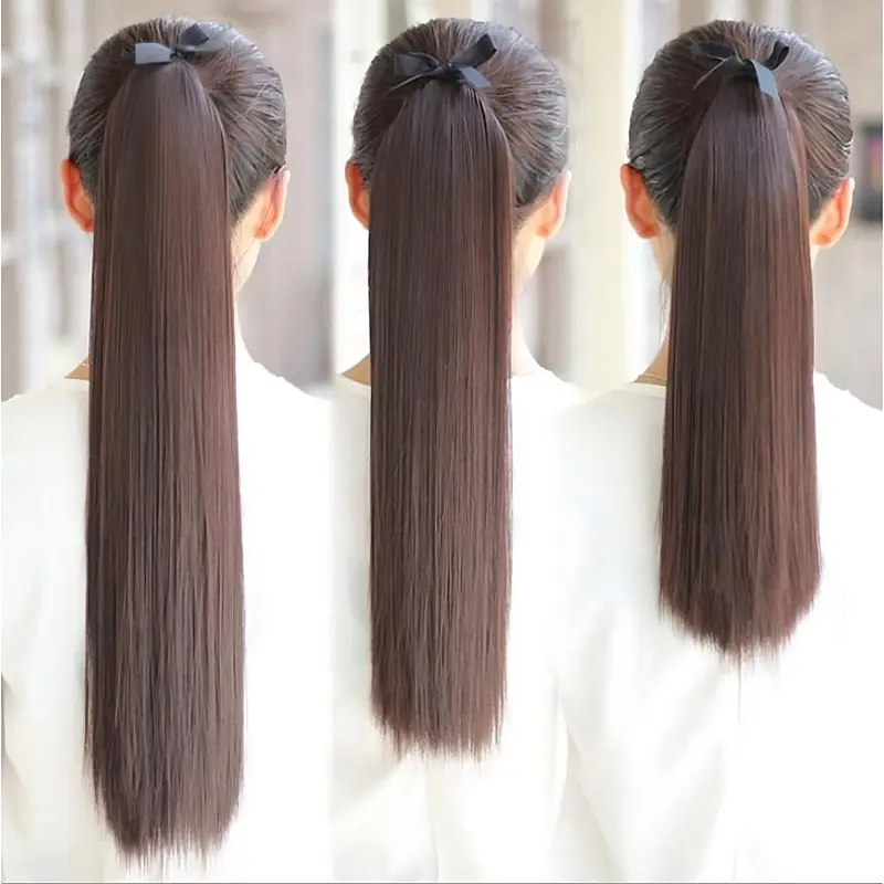 RSW HAIR CLIP RAMBUT PALSU WANITA PONI PONY TAIL PONITAIL KOREA LURUS 07 MODEL TALI 40 50 55 60 65 CM Coklat Hitam 0