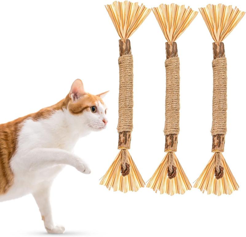 Product Introduction of Wooden Polygonum Stick Bite Combination New Cat Toy Teeth Grinding Tooth Cleansing Removal Fresh Breath 7