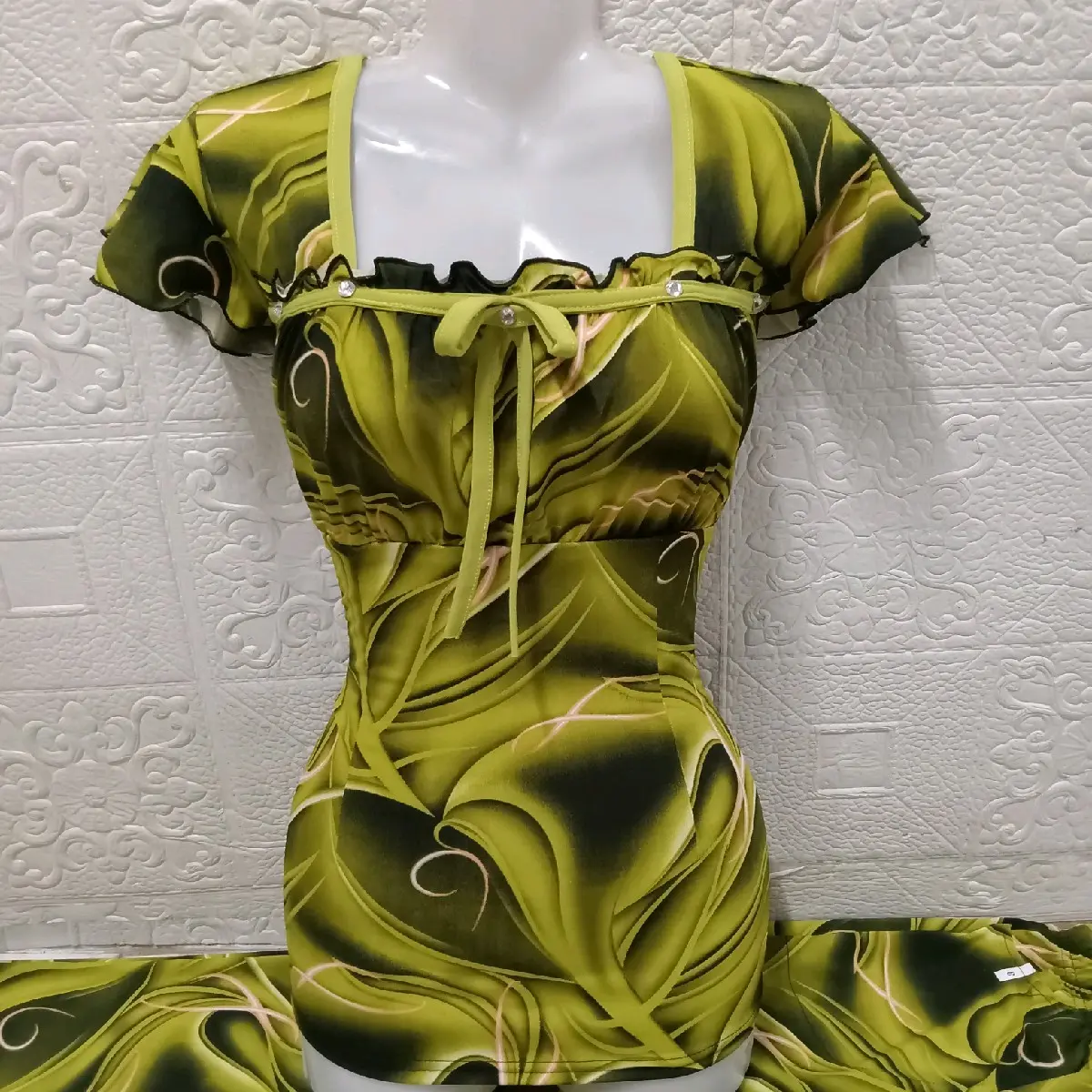 Đồ bộ mặc nhà nữ thun aty, áo thiết kế kiểu tay cánh tiên, quần dài ống ôm, size 12345 - Women
