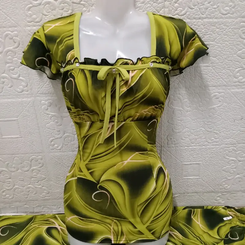 Đồ bộ mặc nhà nữ thun aty, áo thiết kế kiểu tay cánh tiên, quần dài ống ôm, size 12345 - Women 0