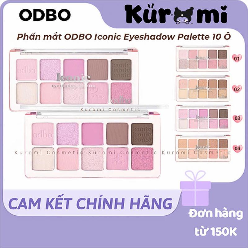 ODBO Bảng Mắt 10 Ô Odbo Iconic Eyeshadow Palette 10 Ô Chất Phấn Mềm Mịn Nhũ Lì Bám Màu Tốt Lâu Trôi Iconic OD2029