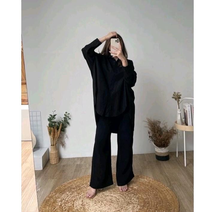KEMEJA WANITA JUMBO POLOS LENGAN PANJANG LD 98 cm,LD 106 cm,LD 116 cm,LD 120 cm,LD 125 cm,LD 130 cm KEMEJA WANITA PERGI KULIAH, PERGI KERJA, JALAN SANTAI CASUAL FASHION TERBARU DAN KEKINIAN 7