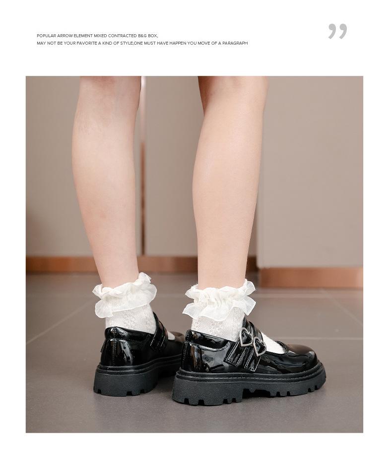 Product Introduction of Lacey 2025 New black school shoe for kids girls Fashion lolita shoes mary jane shoes for girl loafers shoes JK Shoes 4-16yrs Princess Flats 4