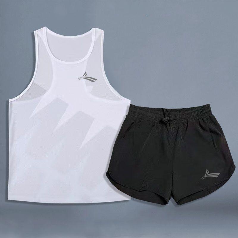 Product Introduction of Volanti Sports Set for Men and Women Track and Field Running Fitness Training Quick-Dry Vest and Shorts Set 2