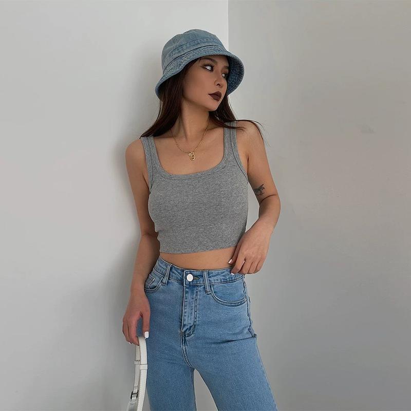 Product Introduction of Áo ba lỗ craptop nữ kiểu chữ U ôm sát hai dây bản to form basic chất thun bo gân tank top & áo quây - Coco Boutique BL66 22