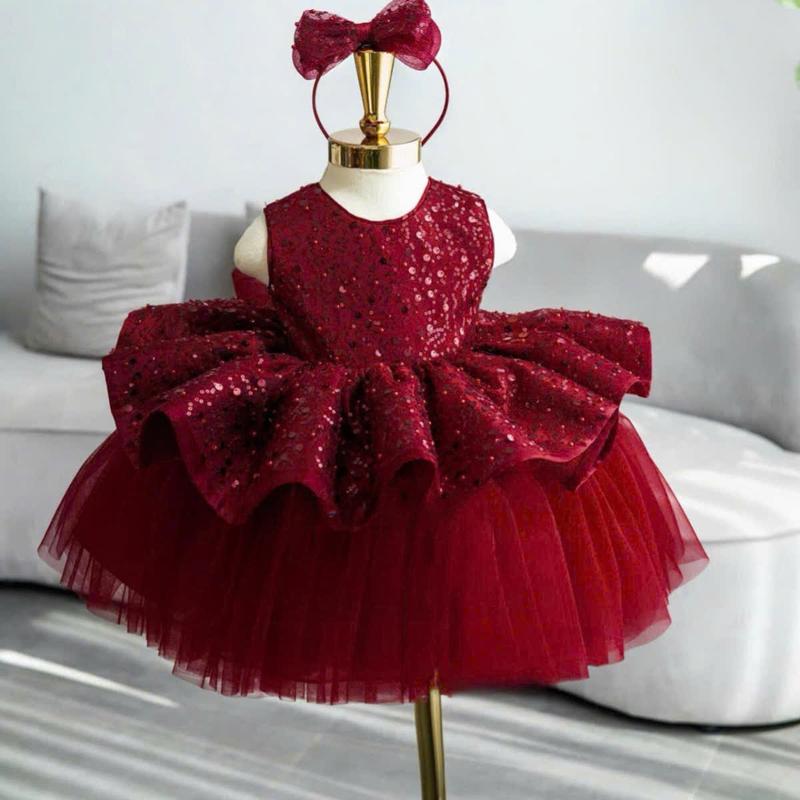 Váy/đầm tết cho bé Váy kim sa đỏ cho bé gái - Đón tết cùng bé