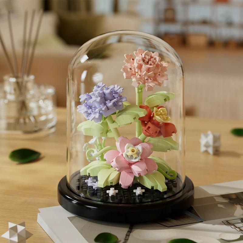 Product Introduction of 1 Set Plastic Building Blocks Flower Box Immortal Flowers Blocks Assembly Simulated Compatible F1N6 28