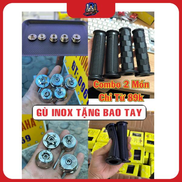  Gù Tay Lái Inox 304 Tặng Bao Tay Cao Su Phụ Tùng Phụ Kiện gùino x304 