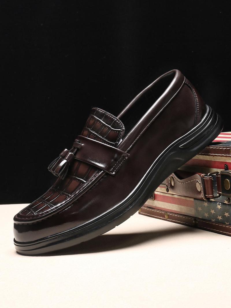 Product Introduction of Men's Fashionable PU Leather Loafers, Casual Comfortable Slip-on Shoes for Party, Daily Clothing Decor, Business Formal Shoes for Boy, Footwear 1