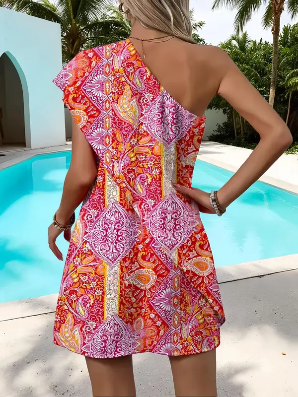Women's Paisley Print Dress, Boho Sleeveless Dress for Beach Holiday Vacation, Ladies Summer Clothes 1
