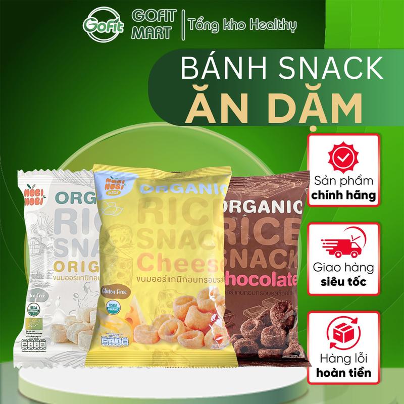 Bánh Snack Gạo Hữu Cơ NobiNobi 40g 3 Vị: Phô Mai, Truyền Thống, Socola Ăn Vặt Food