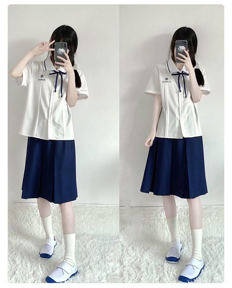 Product Introduction of Áo Sơ Mi Trắng, ngắn Tay Nữ, Đồng Phục JK Chính Hãng Phong Cách Cơ Bản, Phong Cách Preppy Nhật Bản, Thêu, Dao Ji Nữ Đại Học Top Women Shirt Có Cổ 6