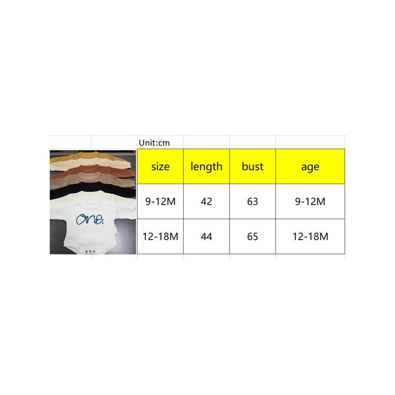 Product Introduction of Infant Baby Knit Jumpsuit Letter Embroidered Long Sleeve Round Neck Romper Fall Winter Outfits 0