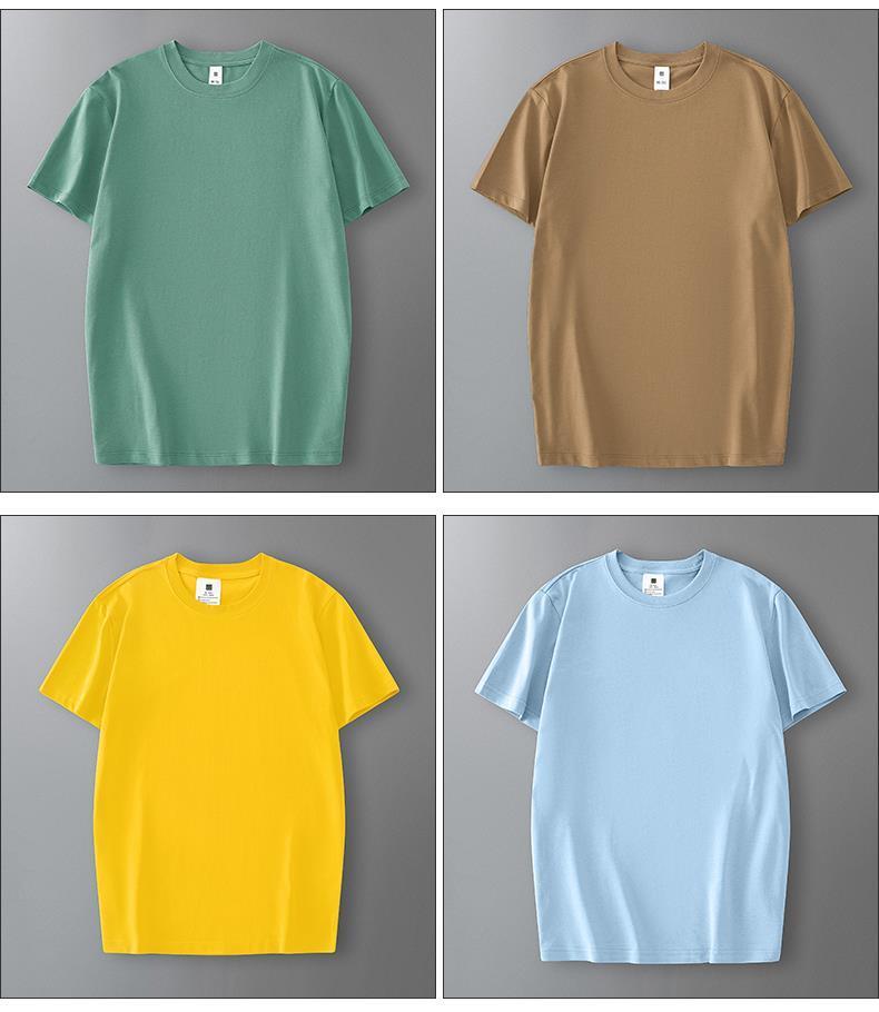 Product Introduction of 200g Heavyweight American T-Shirt Men's Short Sleeved Cotton Pure White Summer Trend Round Neck Cotton T-Shirt Solid Color Half Sleeve 8