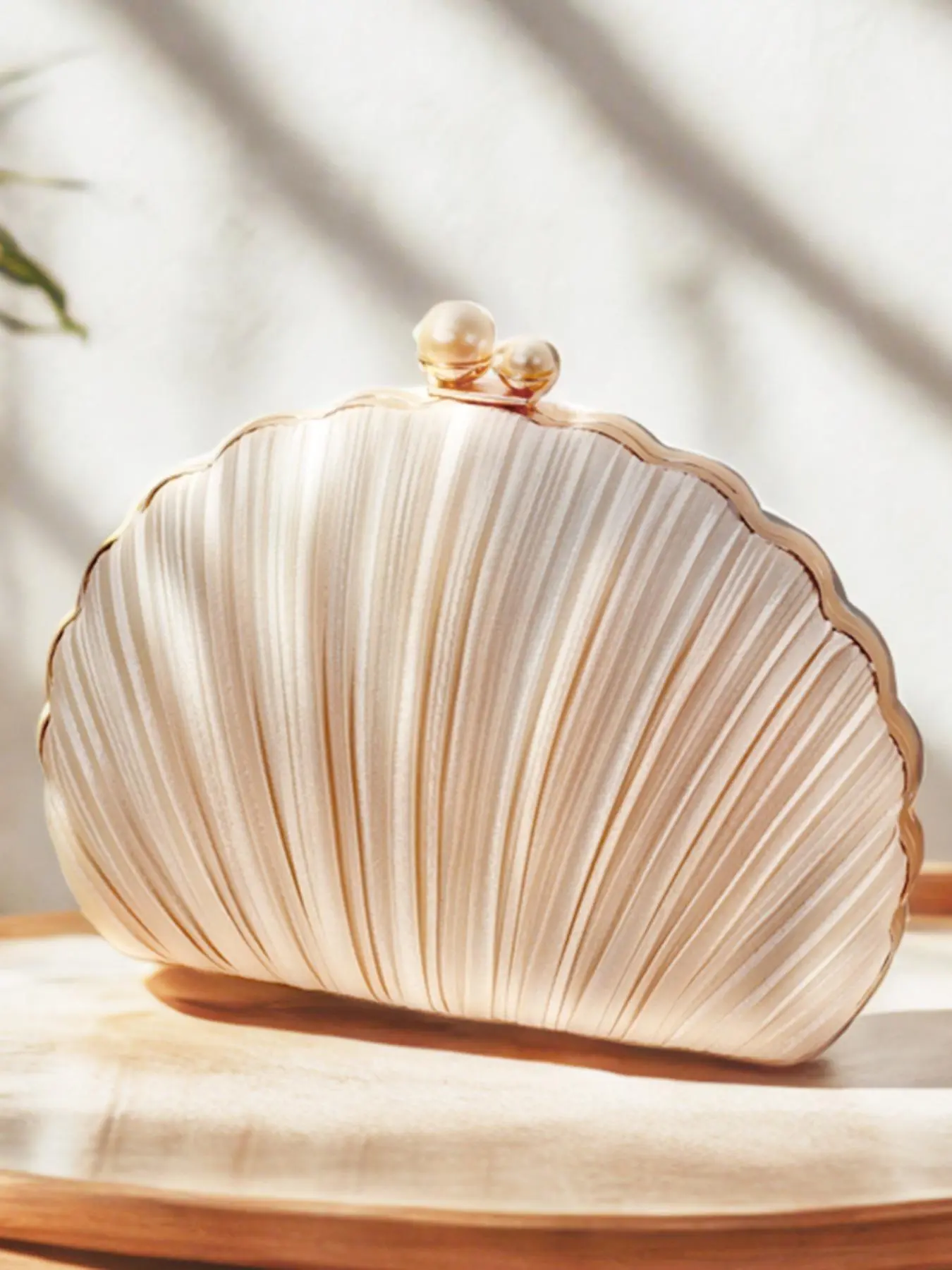 Women's Fashionable Shell Shaped Evening Bag, Elegant Solid Color Clutch Bag for Party, Trendy All-match & Exquisite Bag for Birthday Gift
