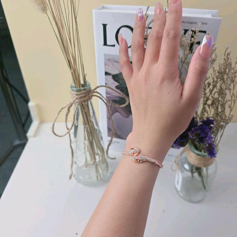 Vòng Tay Xà Nhãn Lục Bảo - Quyền Lực & Bảo Hộ Xi Vàng Hồng Không Đen Gỉ 5