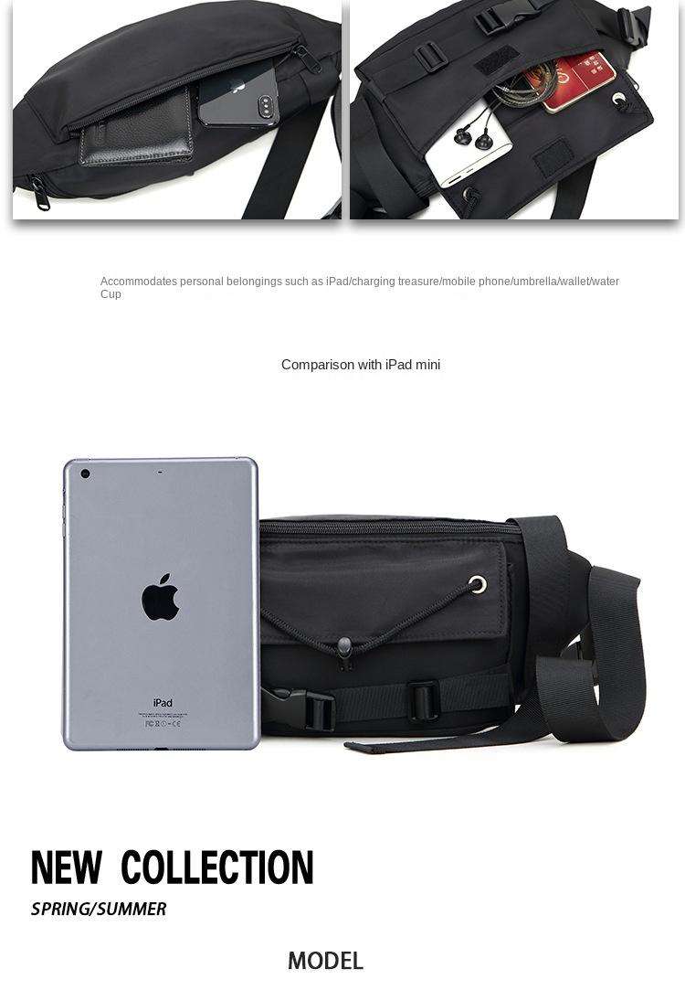 Product Introduction of 2025 New Trendy Crossbody Bag for Men Summer Ins Japanese Style Small Backpack Student Sports Waist Bag Unisex Casual Shoulder Chest Bag 2