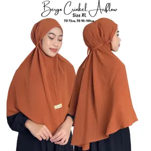 Jilbab Bergo Maryam Tali Crinkle Airflow Menutup Dada L XL