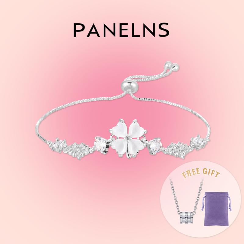 Vòng Tay Cỏ Bốn Lá, Thiết Kế May Mắn, Dành Cho Phụ Nữ Và Trẻ Em Gái, Dễ Phối Đồ, Vòng Tay Năm Bông Hoa, Thích Hợp Làm Quà Tặng Cho Bạn Gái