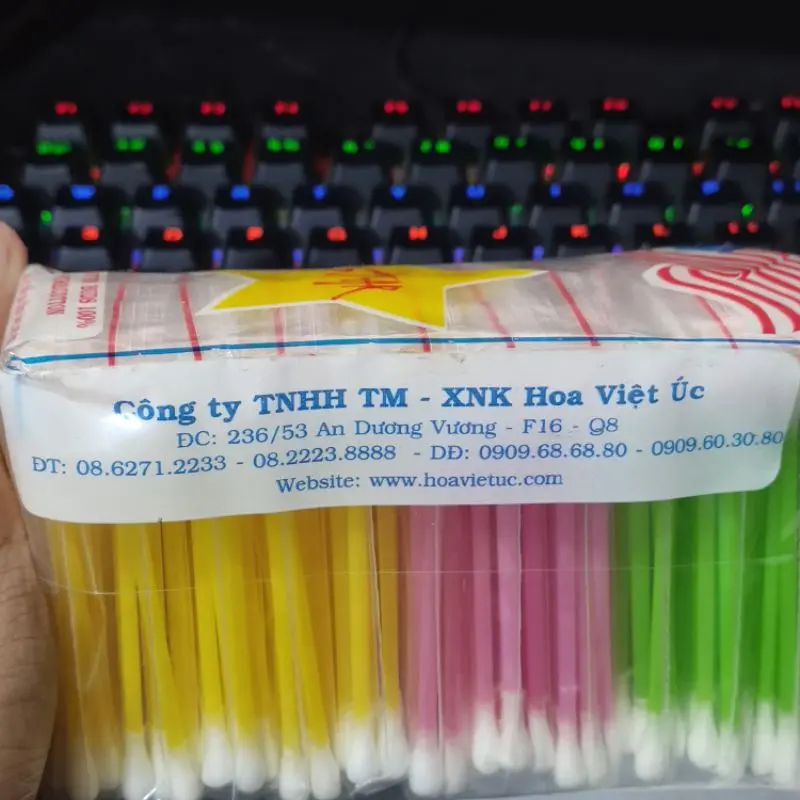 Bông Ngoáy Tai Cao Cấp - Thiết Kế An Toàn, Đầu Nhỏ Gọn, Bộ 100 Cái 0