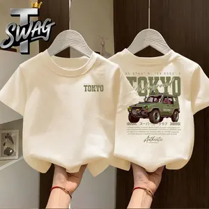 [Flash Deal BXP] (Dikirim dalam 24 jam) (COD) Kaos Lengan Pendek Longgar Musim Panas untuk Anak Laki-Laki, Pola Mobil Tren Fashion TOKYO, Ringkas, Cocok untuk Tinggi 90-150 cm dan Usia 3-14 Tahun