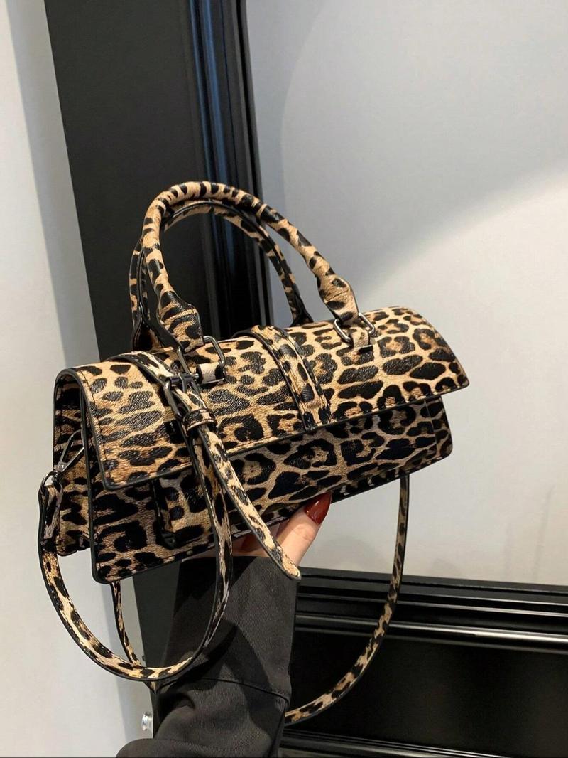Product Introduction of Fashionable Retro Leopard Print Handbag, Women's Casual and Versatile Shoulder Bag, Crossbody Bag, Fashionable and Versatile Daily Commuter Bag 11