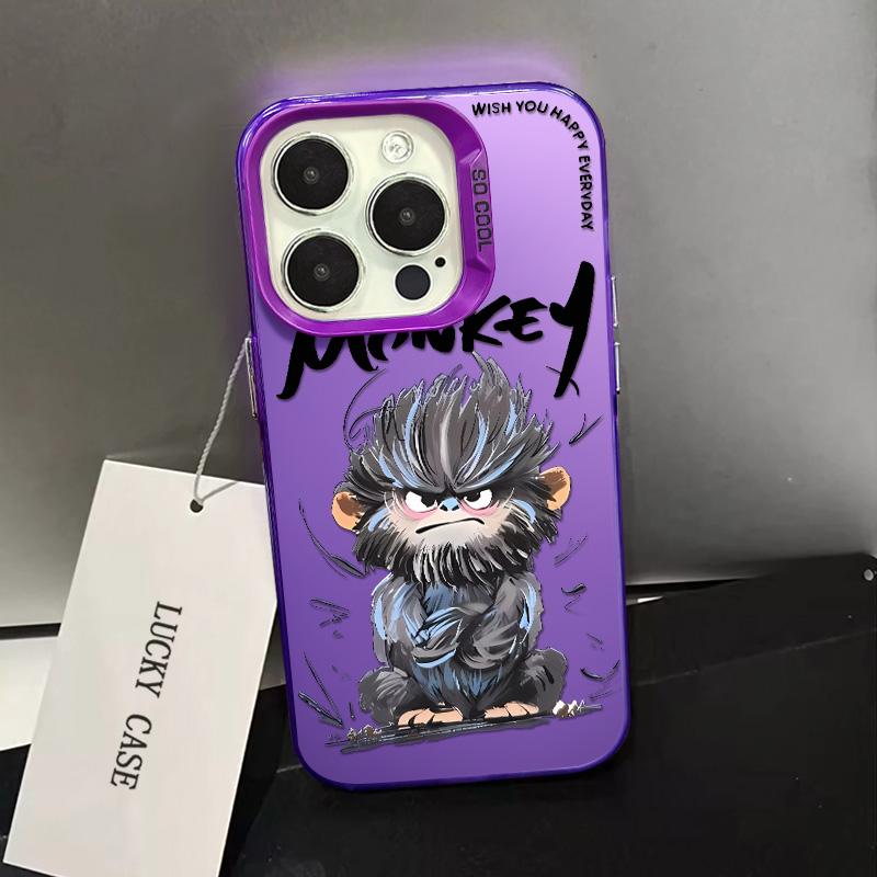 Product Introduction of Ốp Điện Thoại Họa Tiết Khỉ, Thích Hợp Cho iPhone 15Pro Max, 14, 13, 12, IP Cao Cấp 16, 11Promax, 7 / 8 Plus, X, XR, XSMAX, SE2020, IMD ốp cứng, Silicon, Bảo Vệ Chống Sốc 5
