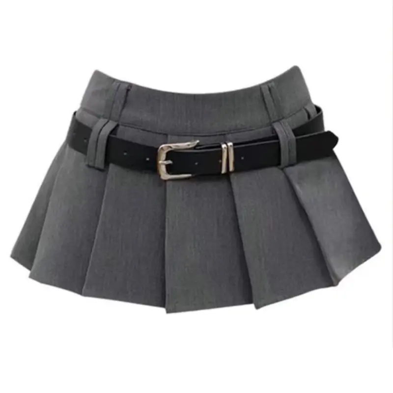 Chân Váy Xếp Ly dài 35cm cạp cao cách điệu mã 8689 3