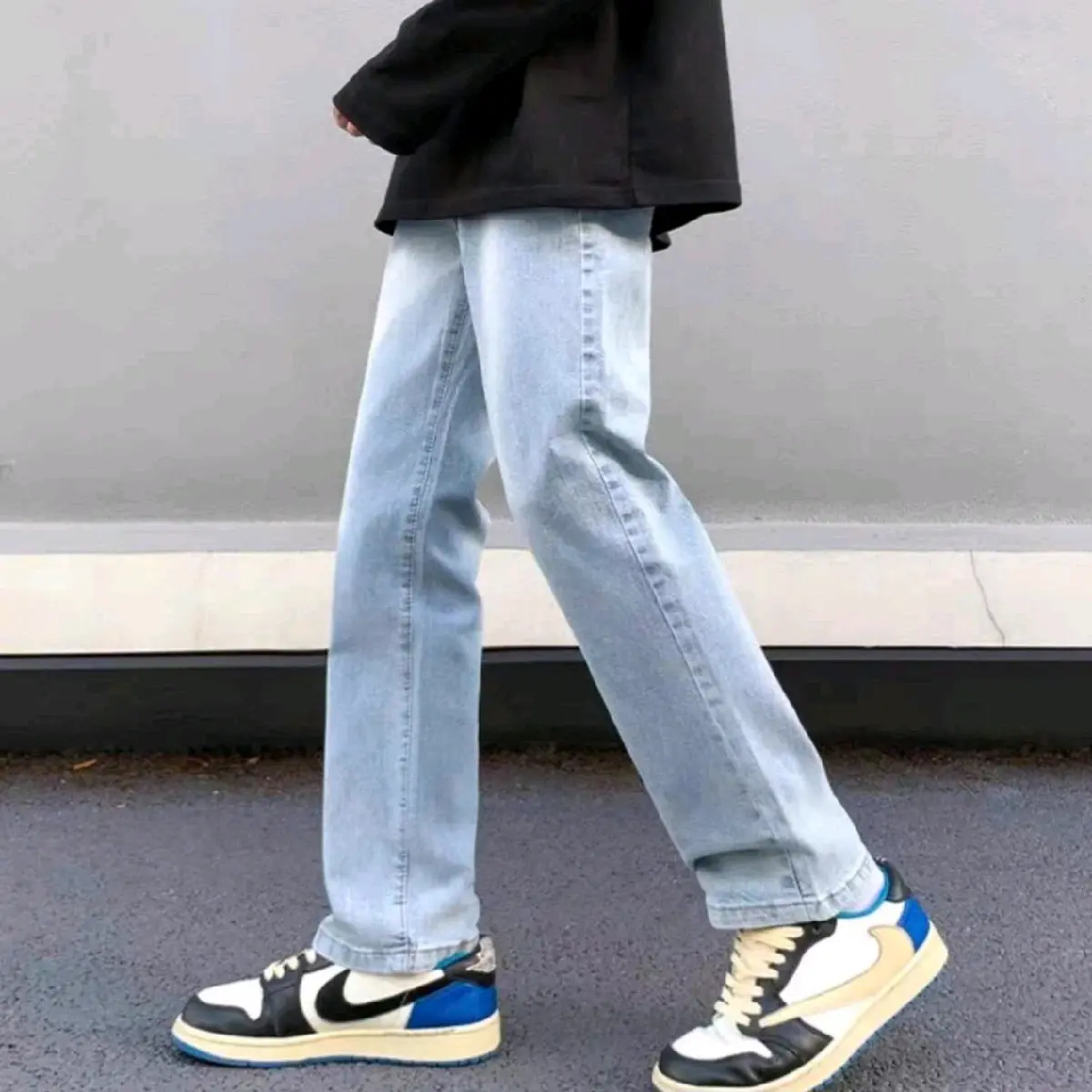 Quần jean nam. Quần bò nam. Quần jean nam from suông ống đứng Menswear Pants quần  bò quần  vladak quần  chun Có Túi