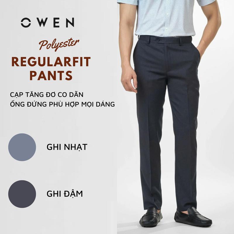 OWEN - Quần âu nam màu XÁM dáng REGULAR FIT cạp tăng đơ co dãn Menswear Pants