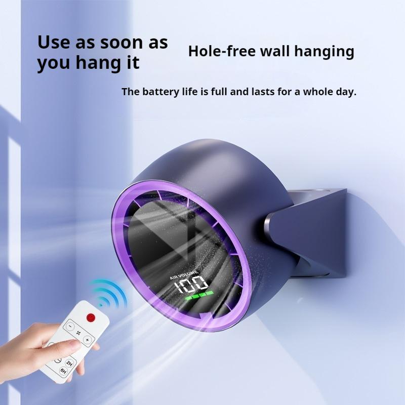 USB Rechargeable Portable Fan, Multifunctional Digital Display Turbine High Speed Fan, Portable Desktop Fan for Home Office 5