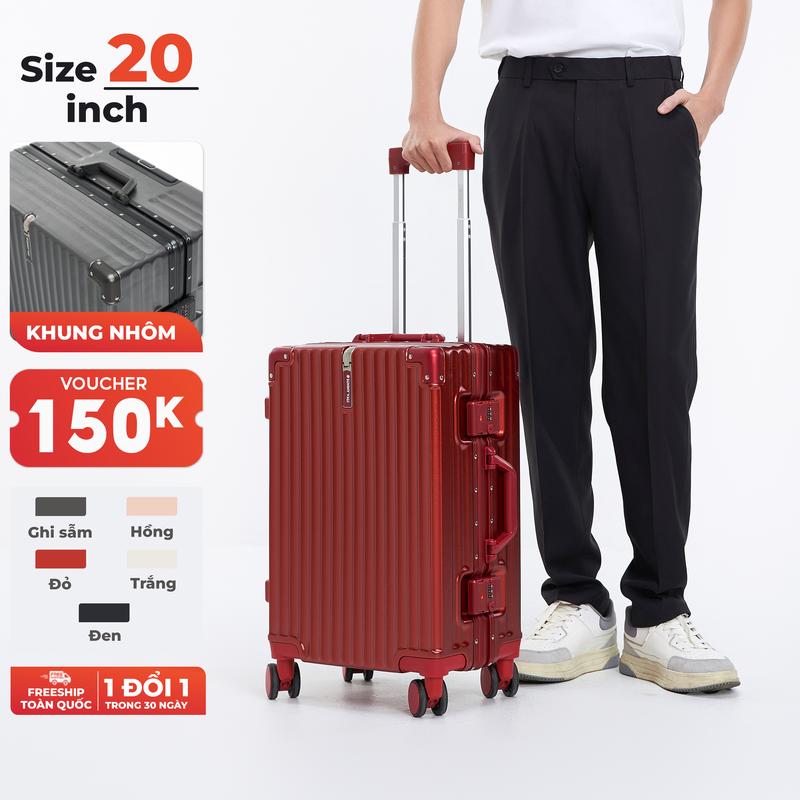  Vali khung nhôm SUNNY LUMI - LM01 size 20 inch nhựa PC thời trang  khóa hải quan TSA bảo hành 5 năm  Tặng kèm bọc trong cao cấp  Nam Nhung 