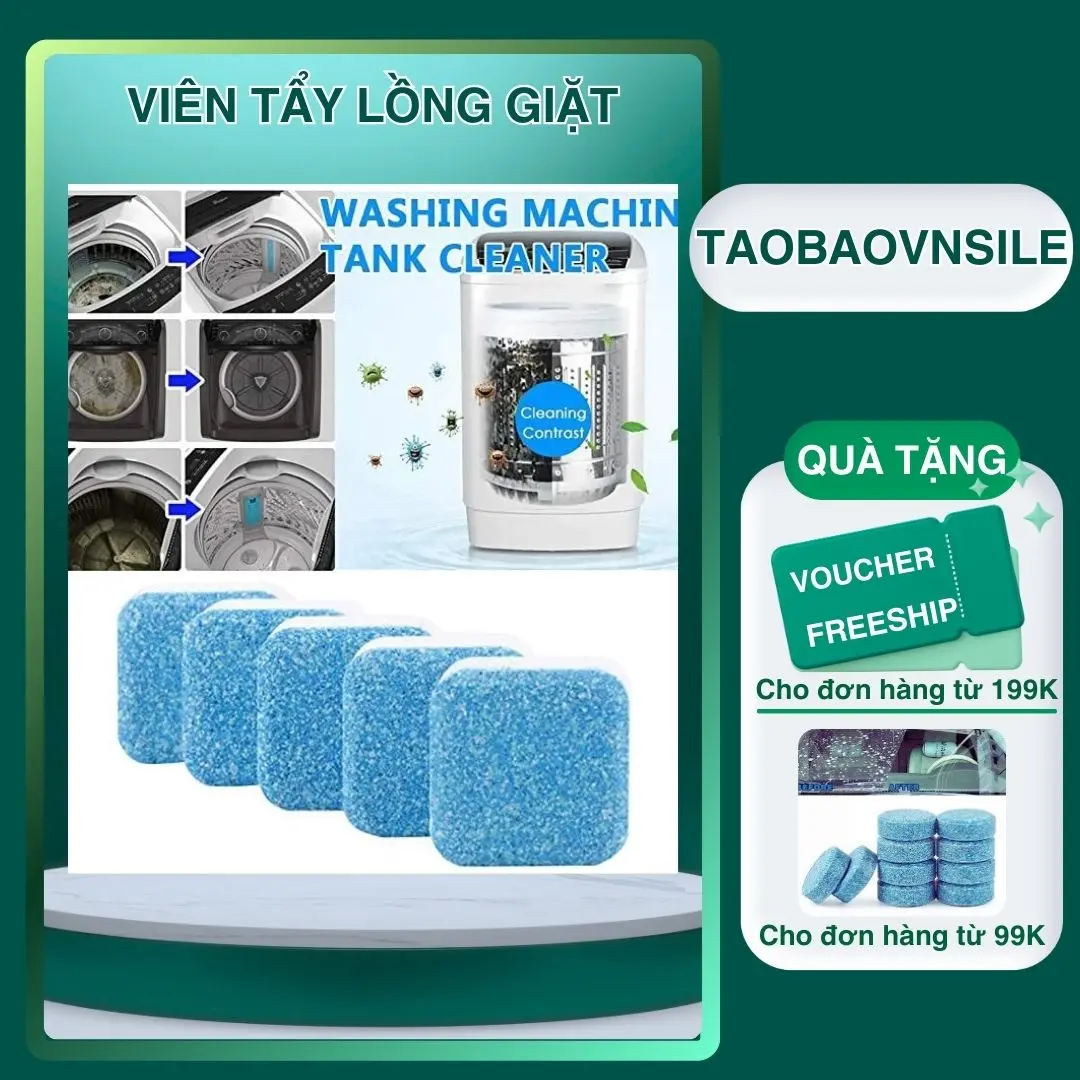 COMBO 50 Viên Tẩy Lồng Máy Giặt, Diệt Khuẩn Và Loại Bỏ Chất Cặn Trong Máy Giặt Hiệu Quả - 1 Hộp 12viên - MACA COMPANY