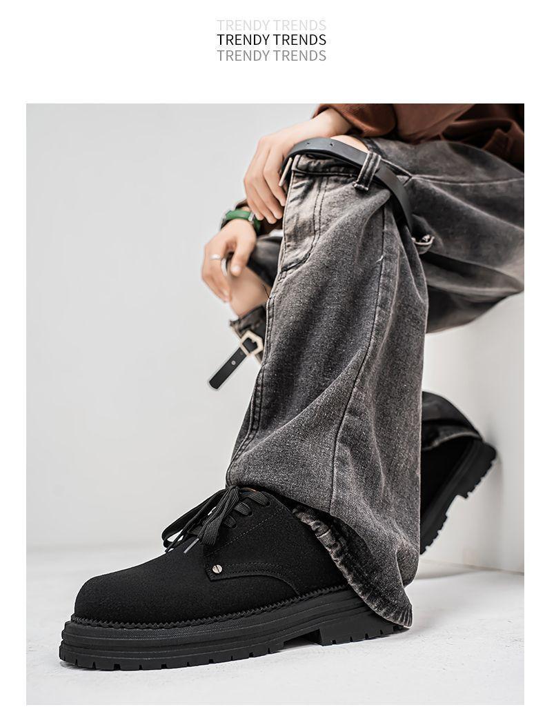 Product Introduction of Men's Shoes 2025 New Spring British Style Retro Low-top Work Boots Yellow Boots Men's Outdoor Sports Martin Boots Slipper 41