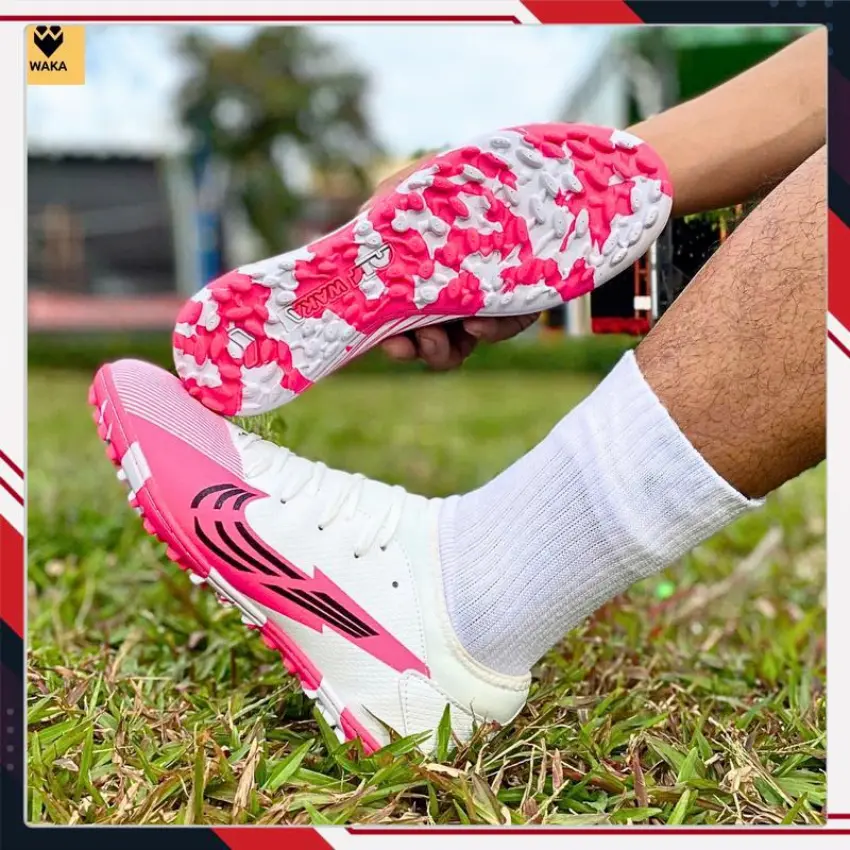 Giày đá bóng cổ cao VAPORRR 13 PRO đế cao su tự nhiên dành cho sân cỏ nhân tạo do WAKA sản xuất (khâu full đế) Giày Thể Thao Đá Banh Sport Thể Dục Chống Trơn Trượt Sneaker