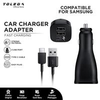 Gambar Car Adapter Compatible For Samsung  Fast Charge 15 W 2 USB To Type C Cable dari Toleda Indonesia Kota Tangerang 1 Tokopedia