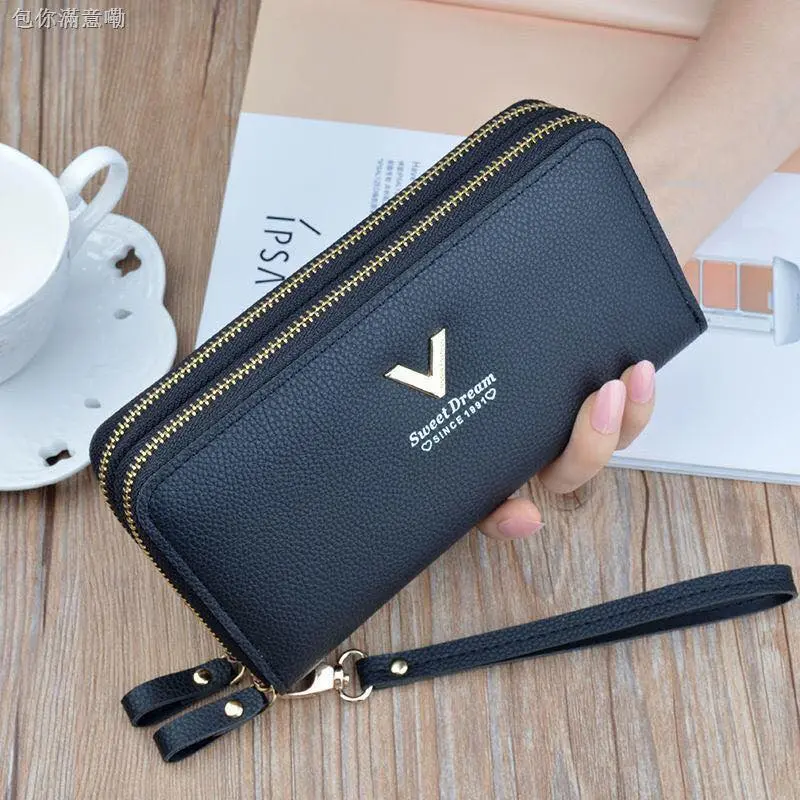 Ví Nữ Dài cầm tay, Bóp Cầm Tay Nữ Hai Khoá Kéo Có Nhiều Ngăn, da PU cao cấp (ví V) Women Clutch 0