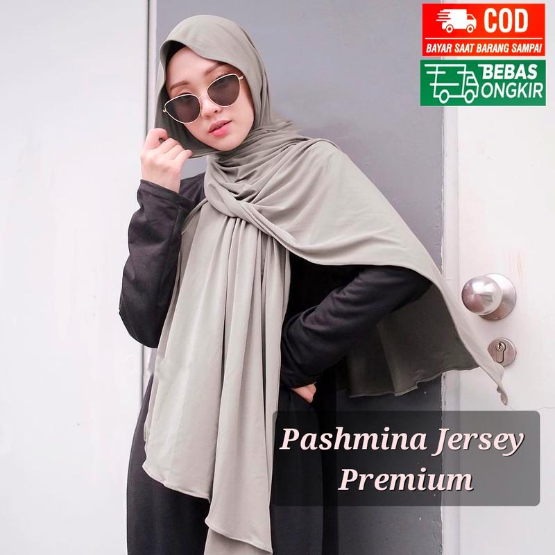 Jilbab Pasmina Kaos Rayon Jersey Premium Pashmina Jersey Dewasa- Kerudung Pasmina Jumbo /- Kerudung Wanita Muslim Dewasa Nyaman Lembut Panjang Instan Khimar Syari 3